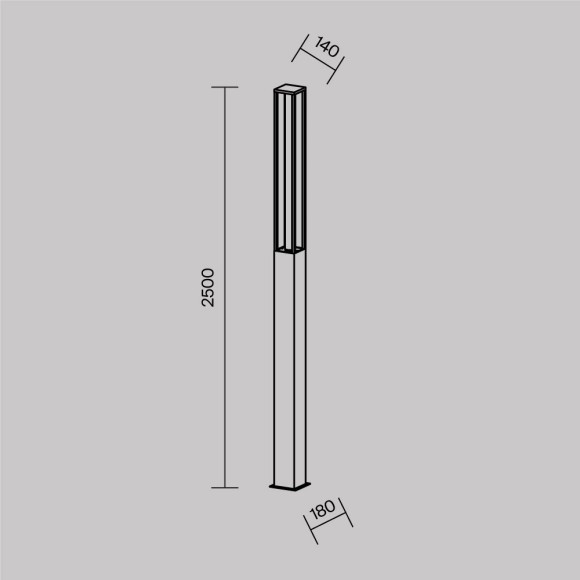 Садово-парковый уличный светодиодный столб высотой 2.5м LED 25Вт RA80 1650лм 3000К Maytoni Outdoor Expo O480FL-L25B3K