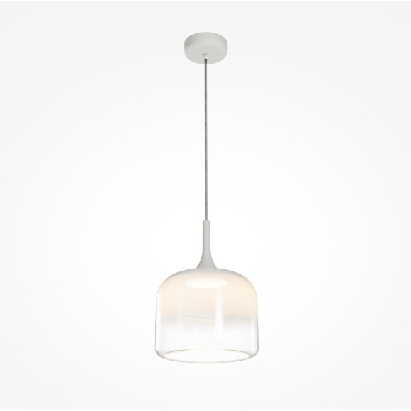 Белый подвесной светодиодный светильник с прозрачным стеклянным плафоном Maytoni Spirito MOD286PL-L18W3K