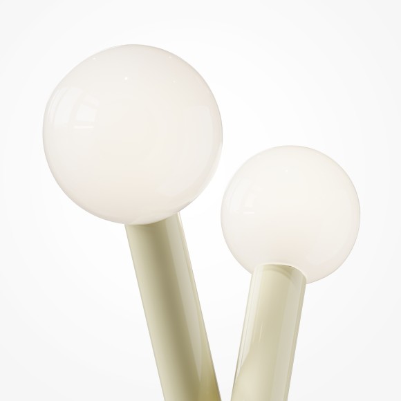 MOD476WL-02BG Настенный светильник (бра) без выключателя, 2 лампы G9, белое основание, стеклянные плафоны, Maytoni Vortex