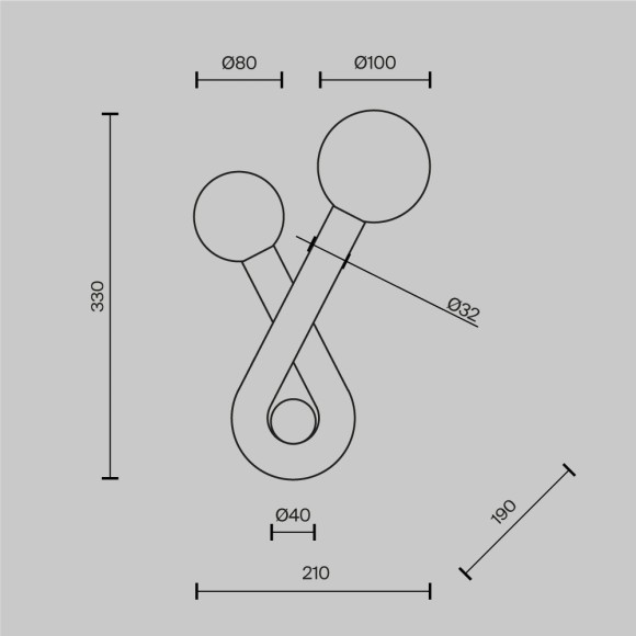 MOD476WL-02BG Настенный светильник (бра) без выключателя, 2 лампы G9, белое основание, стеклянные плафоны, Maytoni Vortex