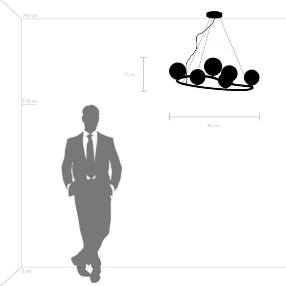 Подвесной светильник кольцом Lightstar 815360 Croco под лампы 6xE14 240W