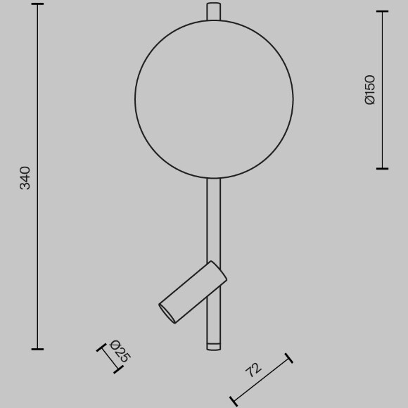 Настенный светильник (бра) Maytoni MOD450WL-L9B3K