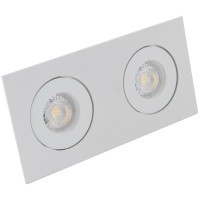 Белый встраиваемый светильник под 2 лампы GU10 Denkirs DK2020-WH