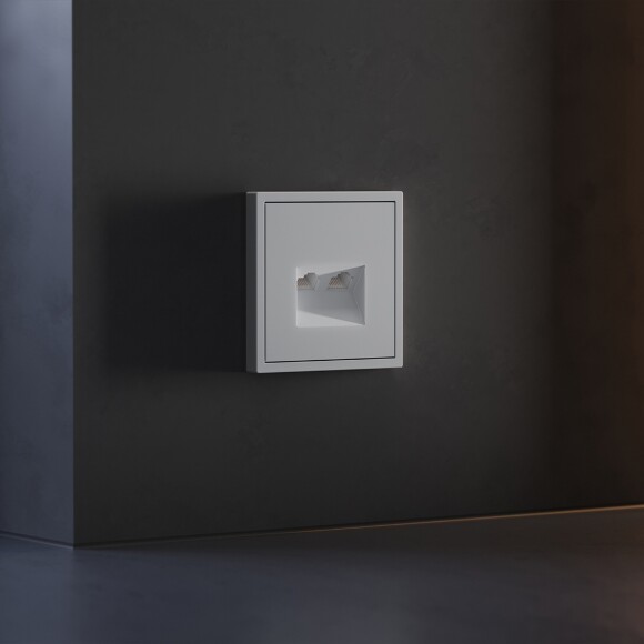 VLS001416 Накладка для розетки компьютерной двойной RJ45 категории 6Е (для проводов CAT5-CAT6 до 10 Гбит/сек) серого цвета VOLTUM S70 (серый)