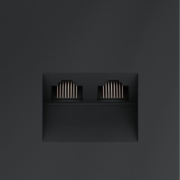 VLS060207 Розетка компьютерная двойная RJ45+RJ45 категории 6Е (для проводов CAT5-CAT6 до 10 Гбит/сек) графитового цвета VOLTUM S70 (графит)