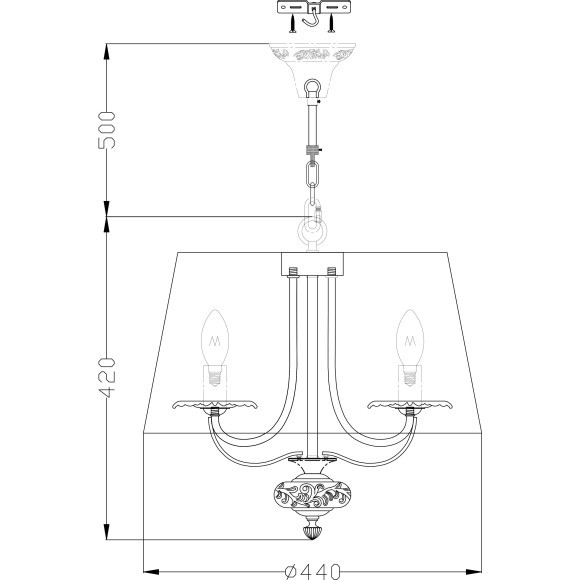 Подвесной светильник с 3 лампами Maytoni ARM326-33-W Olivia под лампы 3xE14 40W