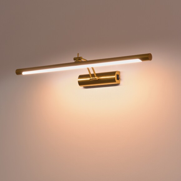 Lightstar Noce 201121 Латунная светодиодная подсветка для картин и зеркал шириной 60см, с выключателем на корпусе и CCT переключением цветности на драйвере, 14Вт 3000;4000;6000К 840Лм CRI90