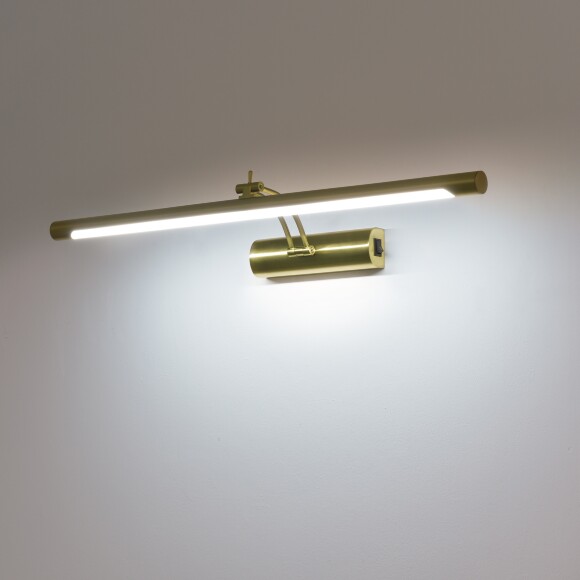 Lightstar Noce 201121 Латунная светодиодная подсветка для картин и зеркал шириной 60см, с выключателем на корпусе и CCT переключением цветности на драйвере, 14Вт 3000;4000;6000К 840Лм CRI90