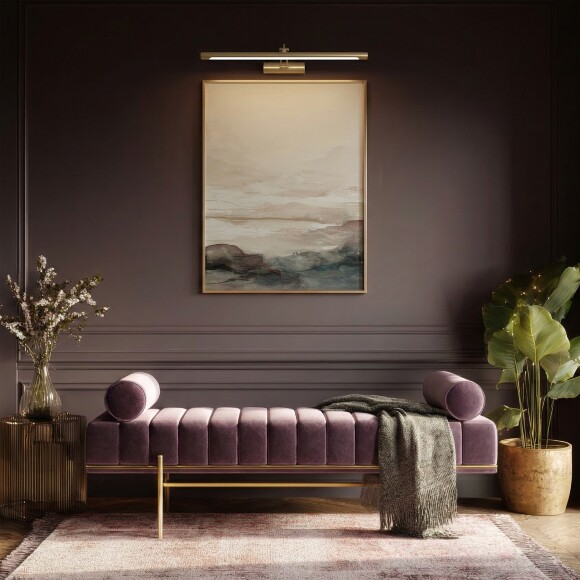 Lightstar Noce 201121 Латунная светодиодная подсветка для картин и зеркал шириной 60см, с выключателем на корпусе и CCT переключением цветности на драйвере, 14Вт 3000;4000;6000К 840Лм CRI90