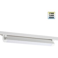 Novotech ITER 359798 Белый линейный поворотный однофазный трехжильный трековый светильник 46см, с CCT переключением цветовой температуры LED 24Вт 2032Лм 110° CRI90 2700-3200-4000К IP20 220V