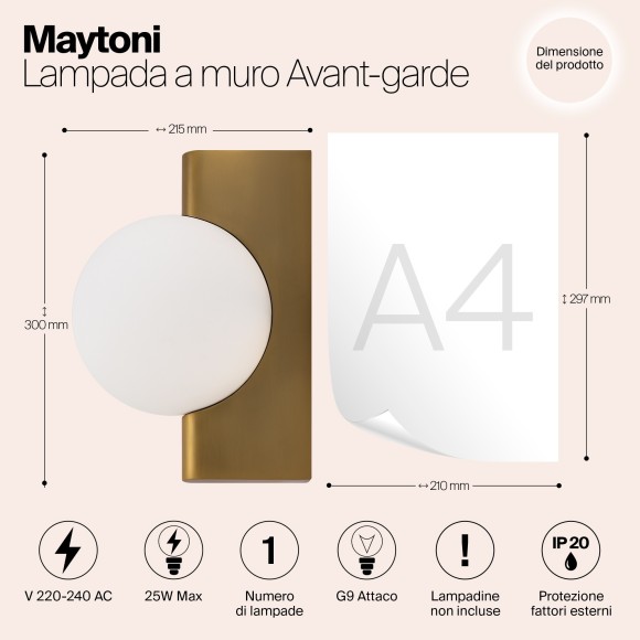 Бра Maytoni MOD324WL-01BS Avant-garde под лампу 1xG9 25W