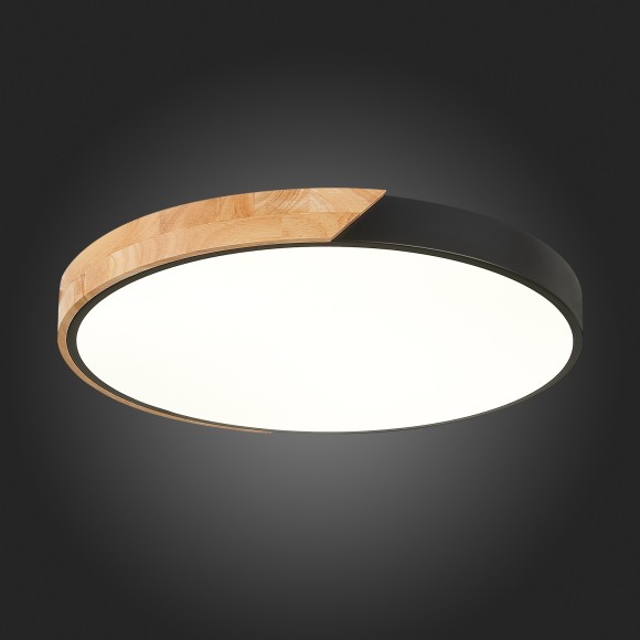 SLE200942-01 Светильник потолочный Черный, Светлое дерево/Белый LED 1*45W 3000K/4000K/6000K FESTA SLE200942-01 Светильник потолочный Черный, Светлое дерево/Белый LED 1*45W 3000K/4000K/6000K FESTA