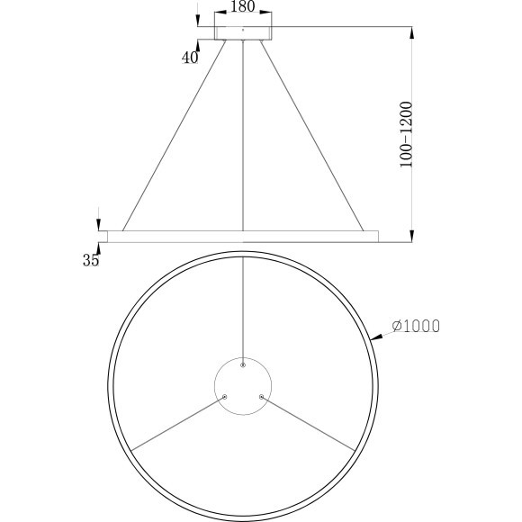 Подвесной светильник светодиодный Rim MOD058PL-L54BS4K