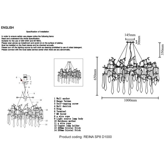 Люстра Crystal Lux REINA SP8 D1000 GOLD PEARL Люстра Crystal Lux REINA SP8 D1000 GOLD PEARL