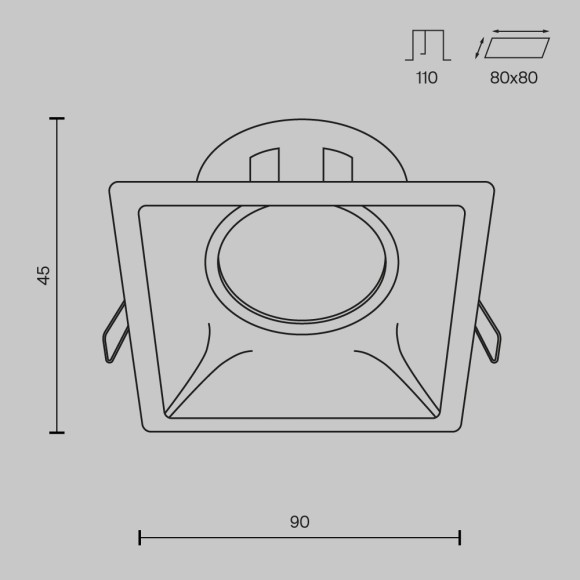 Встраиваемый светильник Maytoni DL029-2-01B Dot под лампу 1xGU10 50W