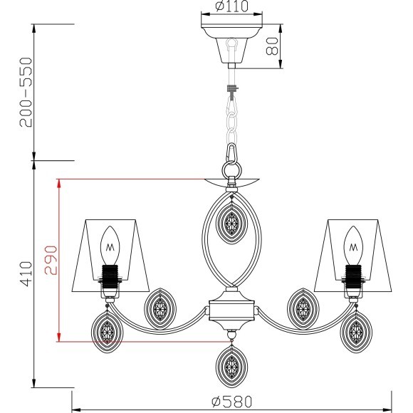 Люстра подвесная Freya FR2003PL-05CH Luciana под лампы 5xE14 40W