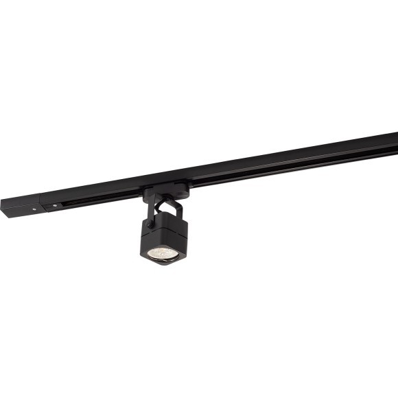 Однофазный двужильный трековый спот черного цвета под лампу GU10 Denkirs DK6003-BK Однофазный двужильный трековый спот черного цвета под лампу GU10 Denkirs DK6003-BK