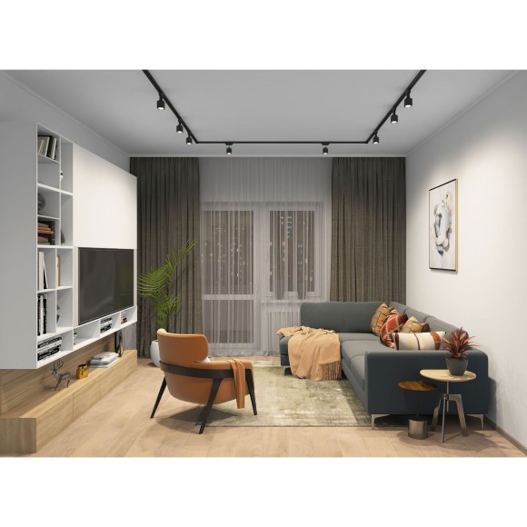 Однофазный двужильный трековый спот черного цвета под лампу GU10 Denkirs DK6003-BK Однофазный двужильный трековый спот черного цвета под лампу GU10 Denkirs DK6003-BK