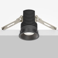 Maytoni Mini DL059-7W4K-B Черный круглый светодиодный встраиваемый светильник микро-спот 39мм, COB LED 7Вт 4000K 55° 610Лм CRI90 IP20 220V светодиоды Epistar, диммируемые при смене блока питания