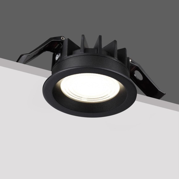 359843 Черный круглый светодиодный светильник с перекл. цв. температуры 10W 1100Лм 2700;3200;4000К 120° UGR16 CRI93 IP44 Novotech FLUO