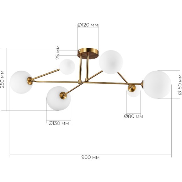 SLE2211-302-06 Светильник потолочный Латунь/Белый G9 LED 6*5W FANTINI SLE2211-302-06 Светильник потолочный Латунь/Белый G9 LED 6*5W FANTINI