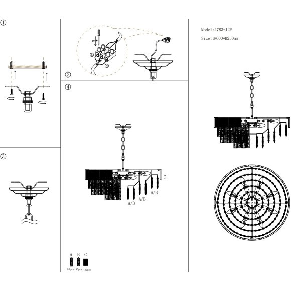 Хрустальная подвесная классическая люстра Favourite Raffinato 4783-12P Хрустальная подвесная классическая люстра Favourite Raffinato 4783-12P