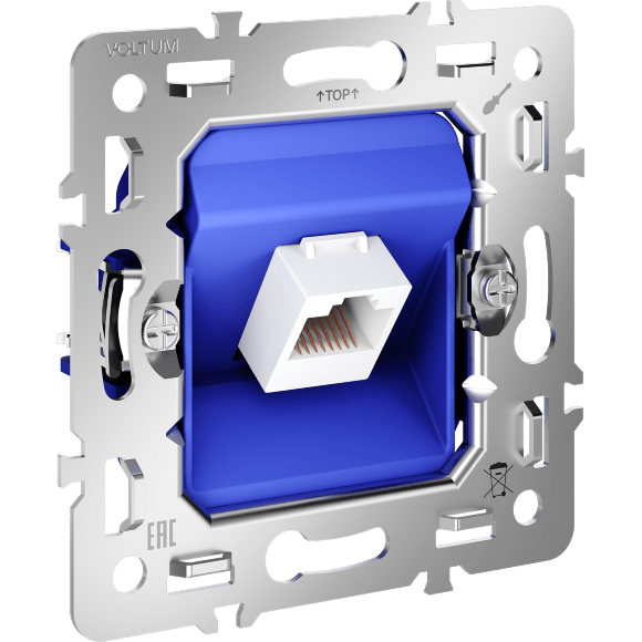 VLS0601M Механизм розетки компьютерной RJ45 патчкорд категории 6Е (для проводов CAT5-CAT6 до 10 Гбит/сек), VOLTUM S70