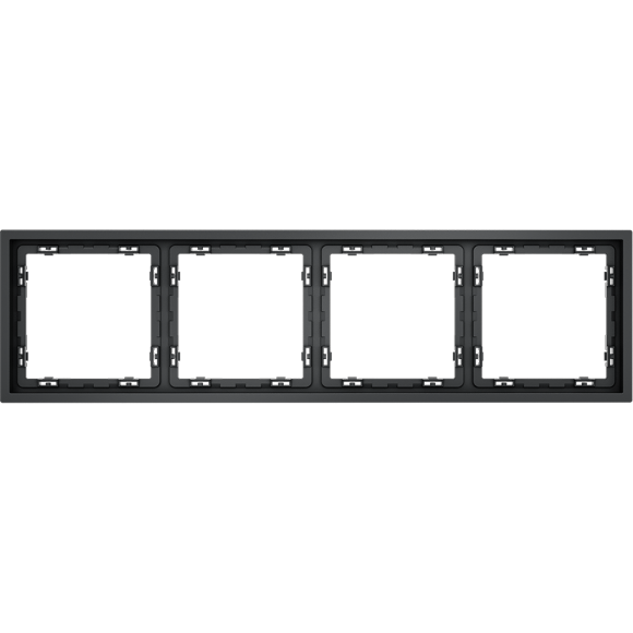 VLS100407 Рамка пластиковая для электрических изделий графитового цвета VOLTUM серии S70 на 4 поста (графит)