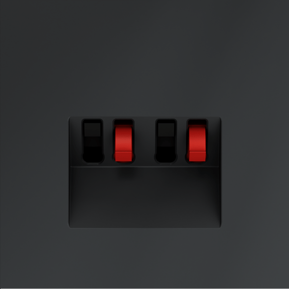 VLS060307 Розетка акустическая 4-местная для подключения динамиков и других звуковоспроизводящих устройств (для проводов сечением 0,5 — 4 ММ²) графитового цвета VOLTUM S70 (графит)