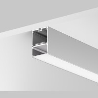 Maytoni ALM-5070-S-2M 633016 Алюминиевый 2м профиль накладной-подвесной, размер 2000x50х70мм, для лент шириной до 39мм, ширина световой линии 46мм, рассеиватель в комплекте, заглушки покупаются отдельно