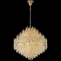 Crystal Lux HEDONIST SP16 3890/316 Большая подвесная хрустальная декоративная люстра, макс. высота 235см, диаметр 60см, металл цвета золото, хрусталь, лампы E14 16x40W IP20 220В