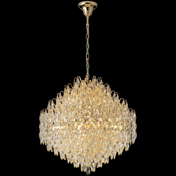 Crystal Lux HEDONIST SP16 3890/316 Большая подвесная хрустальная декоративная люстра, макс. высота 235см, диаметр 60см, металл цвета золото, хрусталь, лампы E14 16x40W IP20 220В