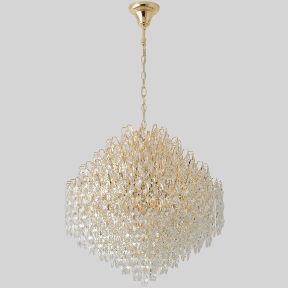 Crystal Lux HEDONIST SP16 3890/316 Большая подвесная хрустальная декоративная люстра, макс. высота 235см, диаметр 60см, металл цвета золото, хрусталь, лампы E14 16x40W IP20 220В