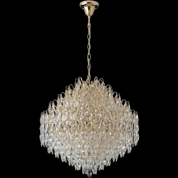 Crystal Lux HEDONIST SP16 3890/316 Большая подвесная хрустальная декоративная люстра, макс. высота 235см, диаметр 60см, металл цвета золото, хрусталь, лампы E14 16x40W IP20 220В
