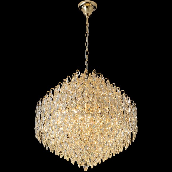 Crystal Lux HEDONIST SP16 3890/316 Большая подвесная хрустальная декоративная люстра, макс. высота 235см, диаметр 60см, металл цвета золото, хрусталь, лампы E14 16x40W IP20 220В