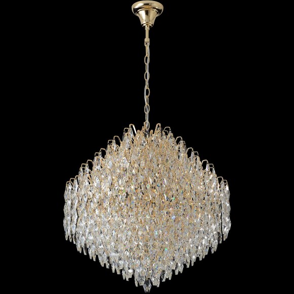 Crystal Lux HEDONIST SP16 3890/316 Большая подвесная хрустальная декоративная люстра, макс. высота 235см, диаметр 60см, металл цвета золото, хрусталь, лампы E14 16x40W IP20 220В