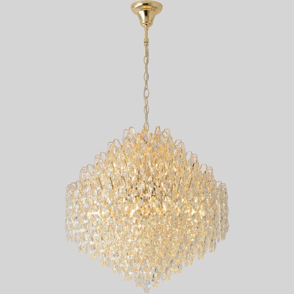 Crystal Lux HEDONIST SP16 3890/316 Большая подвесная хрустальная декоративная люстра, макс. высота 235см, диаметр 60см, металл цвета золото, хрусталь, лампы E14 16x40W IP20 220В