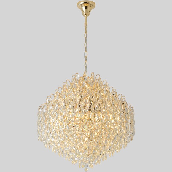 Crystal Lux HEDONIST SP16 3890/316 Большая подвесная хрустальная декоративная люстра, макс. высота 235см, диаметр 60см, металл цвета золото, хрусталь, лампы E14 16x40W IP20 220В