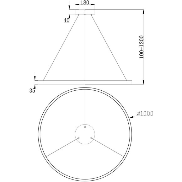 Подвесной светильник светодиодный Rim MOD058PL-L54W4K