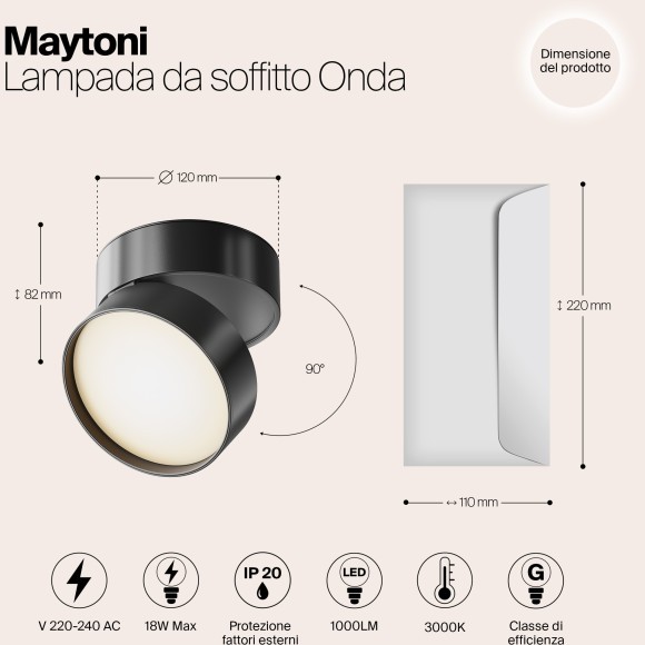 Потолочный светильник Technical C024CL-L18B