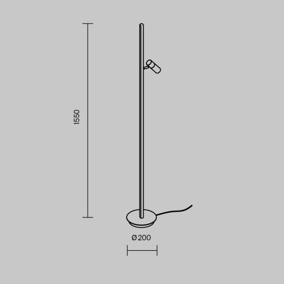 Светодиодный латунный диммируемый напольный светильник (торшер) LED 14Вт RA80 800лм 3000К Maytoni MOD395FL-L28BS3K