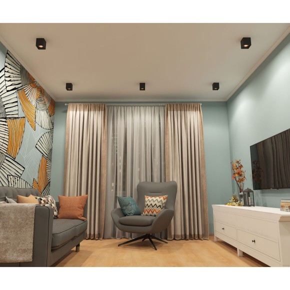 Черный накладной спот под лампу GU5.3 макс 10Вт Denkirs DK3080-BBR