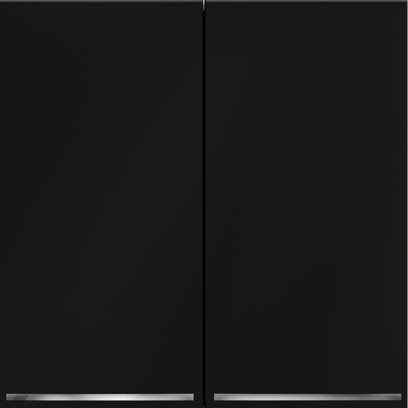 VLS020408 Проходной выключатель (переключатель) двухклавишный с подсветкой встраиваемый черного матового цвета 10А (2200 Ватт) VOLTUM S70 (черный матовый)