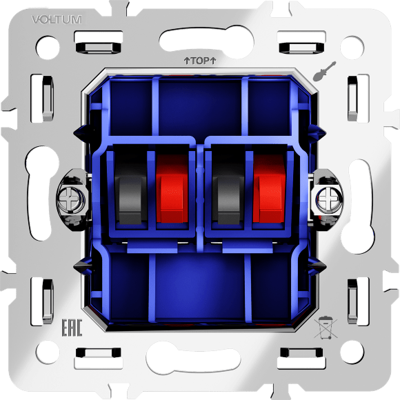 VLS0603M Механизм розетки акустической 4-местной для подключения аудио-колонок, динамиков и других звуковоспроизводящих устройств (для проводов сечением 0,5 — 4 ММ²) VOLTUM S70
