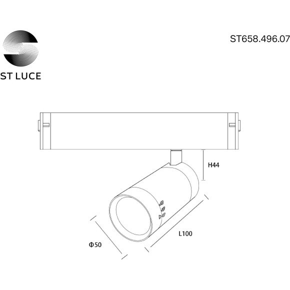 ST658.496.07 Трековый магнитный светодиодный SMART (Алиса, Siri, Bluetooth, Wi-Fi) светильник ST-Luce Skyline 220V CRI90+ 2700-6000К 400Лм 15-38° 7Вт