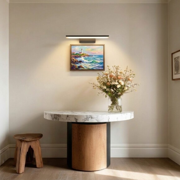 Lightstar Noce 201067 Черная матовая светодиодная подсветка для картин и зеркал шириной 41 см, с выключателем на корпусе и CCT переключением цветности на драйвере, 16Вт 3000;4000;6000К 1150Лм CRI90