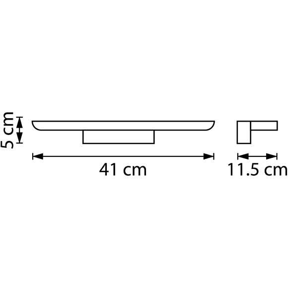 Lightstar Noce 201067 Черная матовая светодиодная подсветка для картин и зеркал шириной 41 см, с выключателем на корпусе и CCT переключением цветности на драйвере, 16Вт 3000;4000;6000К 1150Лм CRI90