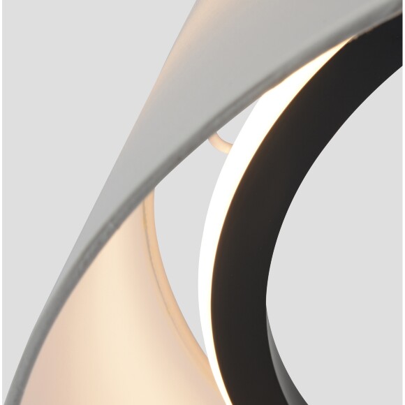 Crystal Lux FUSION SP30W 3980/230 Люстра-абажур подвесная, тканевый белый плафон, черное основание, светодиодная, управление пультом (идет в комплекте) LED 30Вт 3500Лм 3000-6000К CRI80