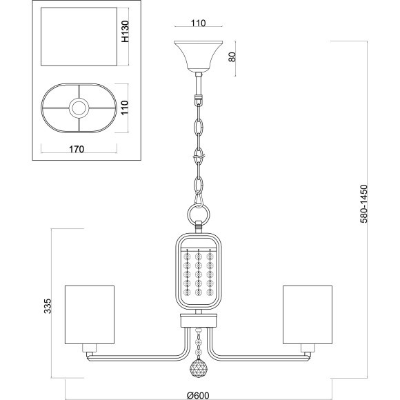 Люстра подвесная Freya FR5016PL-05CH Elin под лампы 5xE14 40W