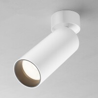 Maytoni C055CL-L20W2.7-3-4K-M-W Потолочный накладной поворотный белый светодиодный светильник цилиндр, CCT перекл. цветовой температуры, COB LED 20Вт 2310Лм 2700;3000;4000К CRI90 36° IP20 220В, диммируемые диоды Bridgelux (при смене блока питания)